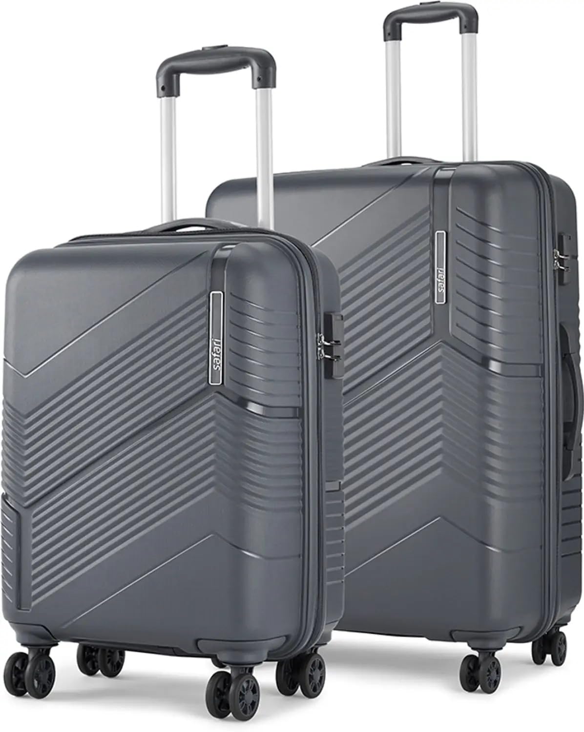 Carter Hard-Sided Polypropylene 5 Years Warranty Spinner Luggage Set Of 2 Trolley Bags (55 & 67 Cm) (Set Of 2,Grey)-image-11