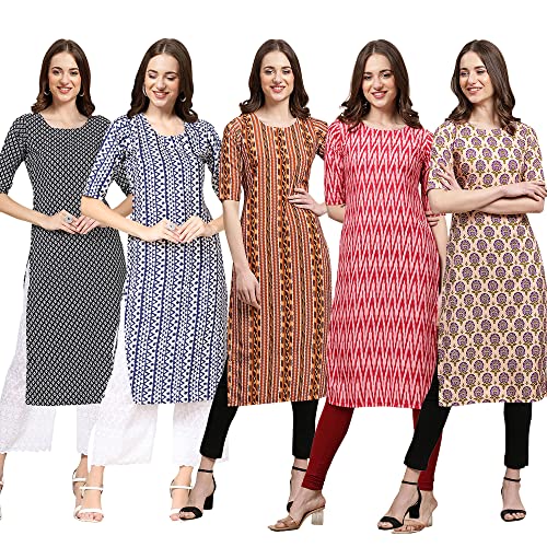 Image of Pinkmint Women's Crepe Digital Print Straight Kurta