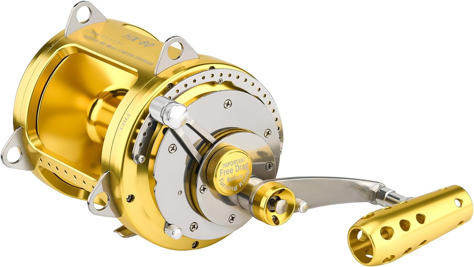 GOMEXUS Saltwater Trolling Reel 2 Speed Bluefin Yellowfin Tuna Game Reel 18W to 130W 50-200lb 10 Year Test