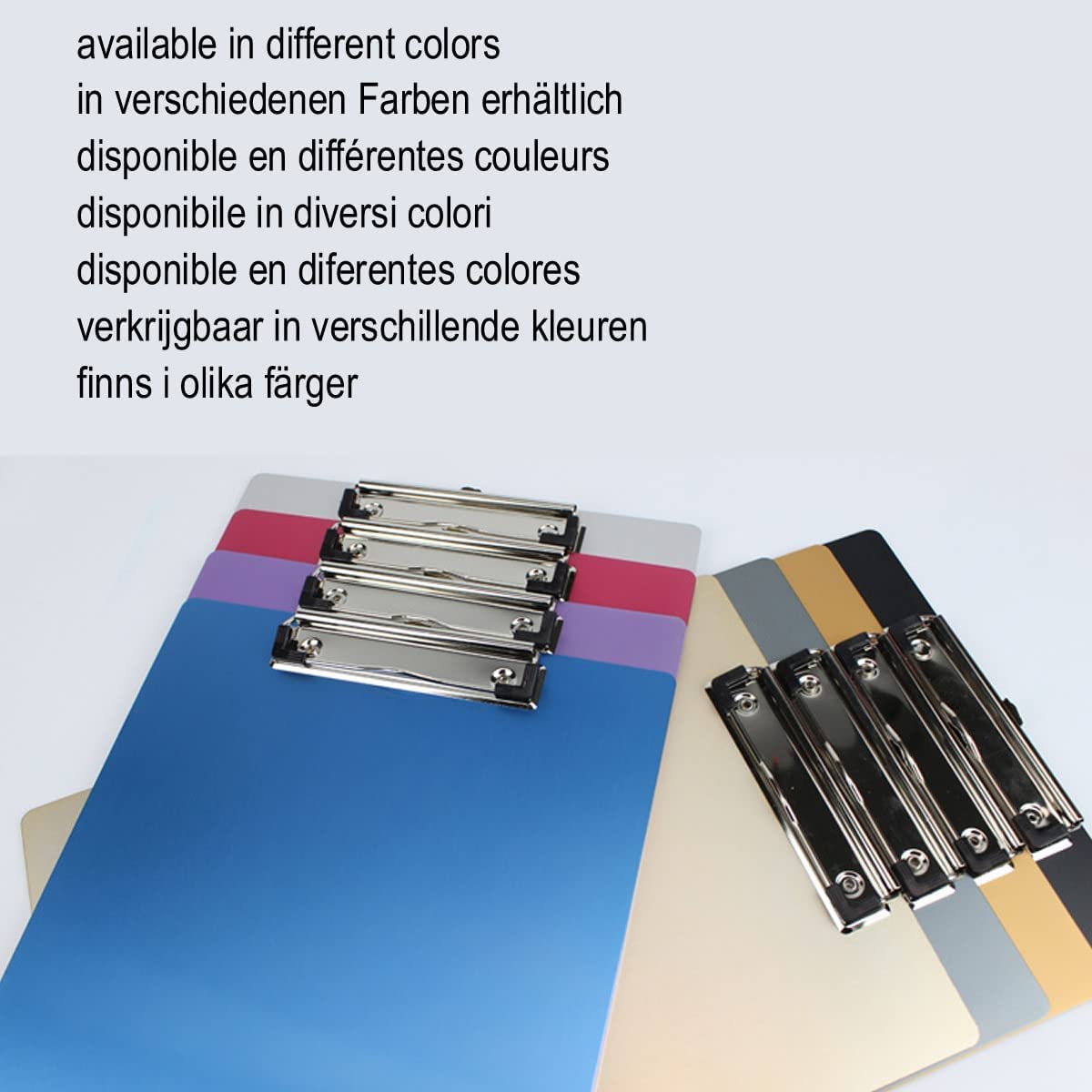 TUKA 6x A4 Porte-bloc en Aluminium, avec Pince, Haute Résistant Planchettes en Aluminium de Haute Qualité, Idéal pour le Travail Quotidien, Clip Planches 6er Pack en Couleur Argent, TKD8025-silver-6x