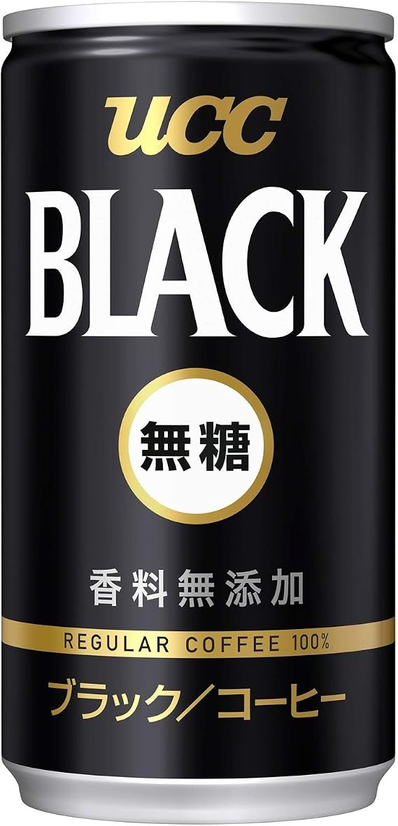 UCC Black Sugar-Free Canned Coffee, 6.2 oz 185 ml x 6 Cans