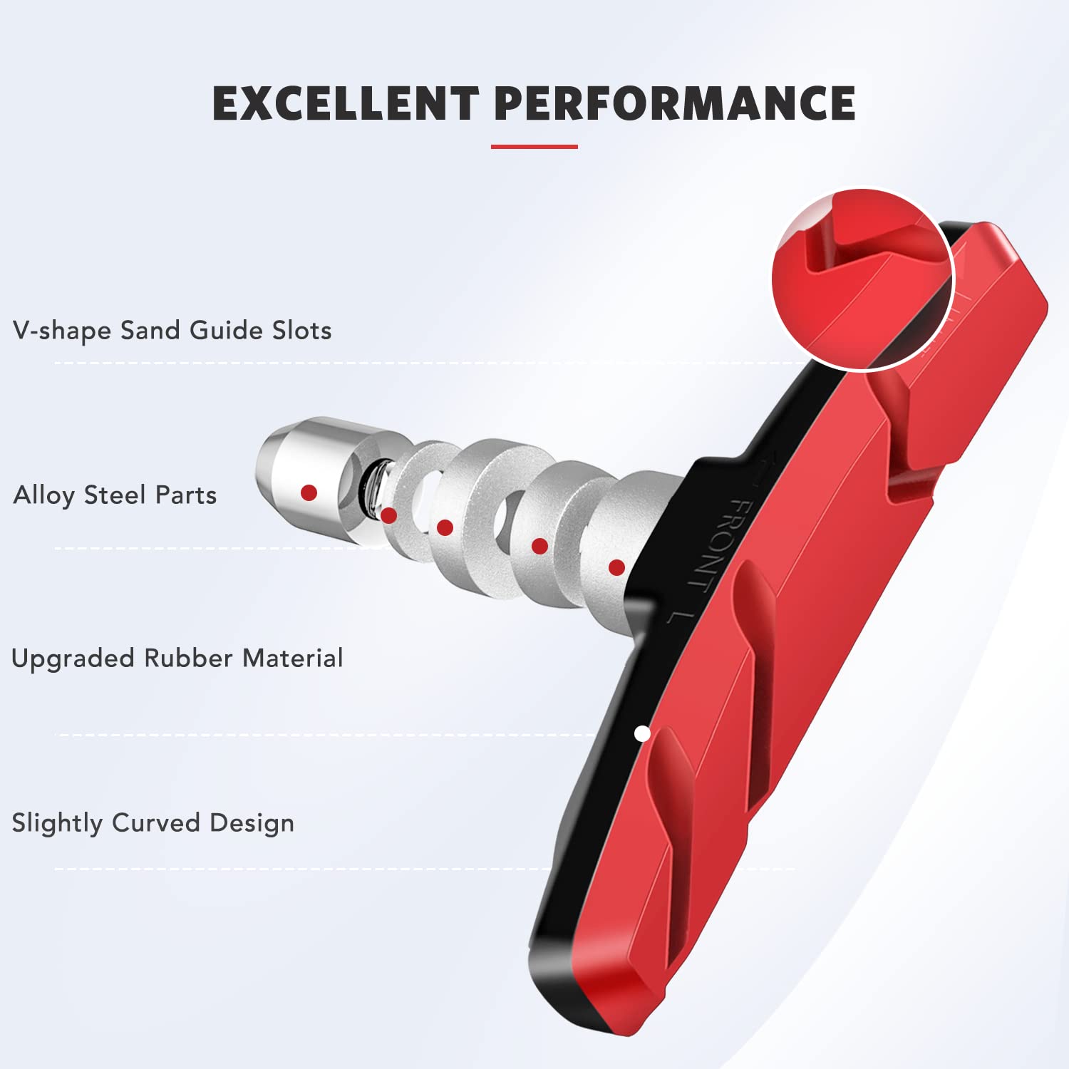 AGPTEK Plaquettes De Frein V, 4 Paires De Plaquettes De Frein Pour