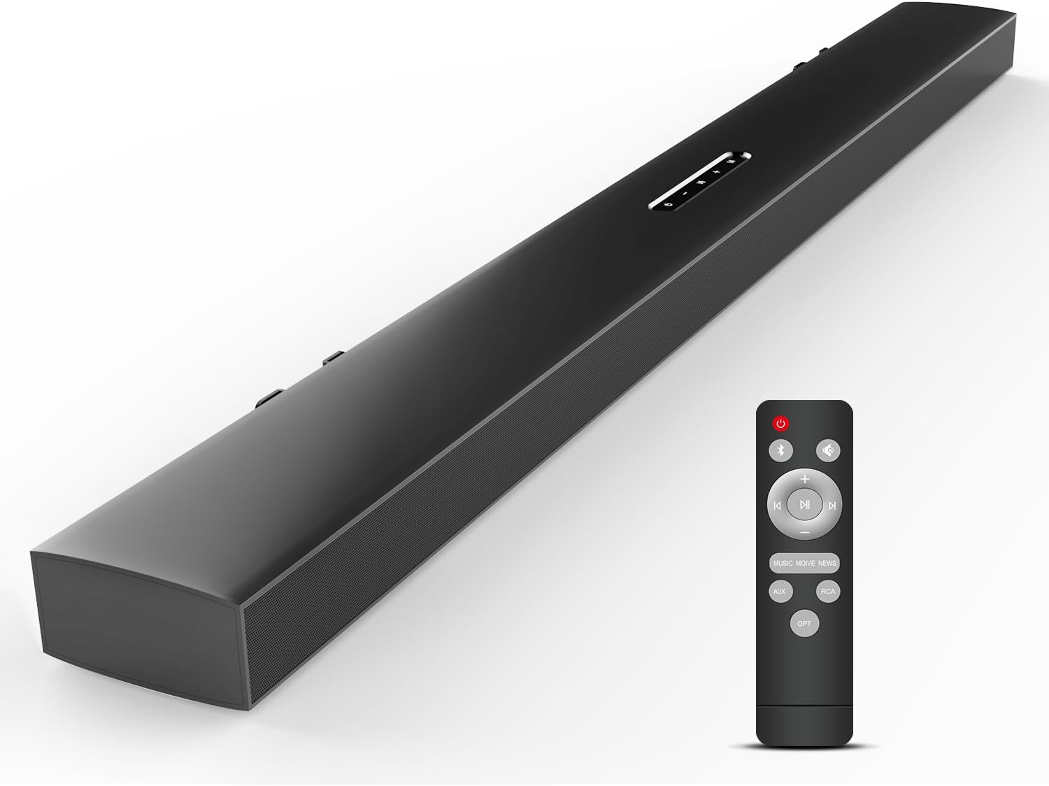 meidong Sound Bar (2018 Upgraded) Soundbar for TV 72 Watt Bluetooth Speakers Wired and Wireless Surround Stereo Audio(43-Inch,Included Optical CableRCA .5 AUXBluetooth 4.1Remote Control)