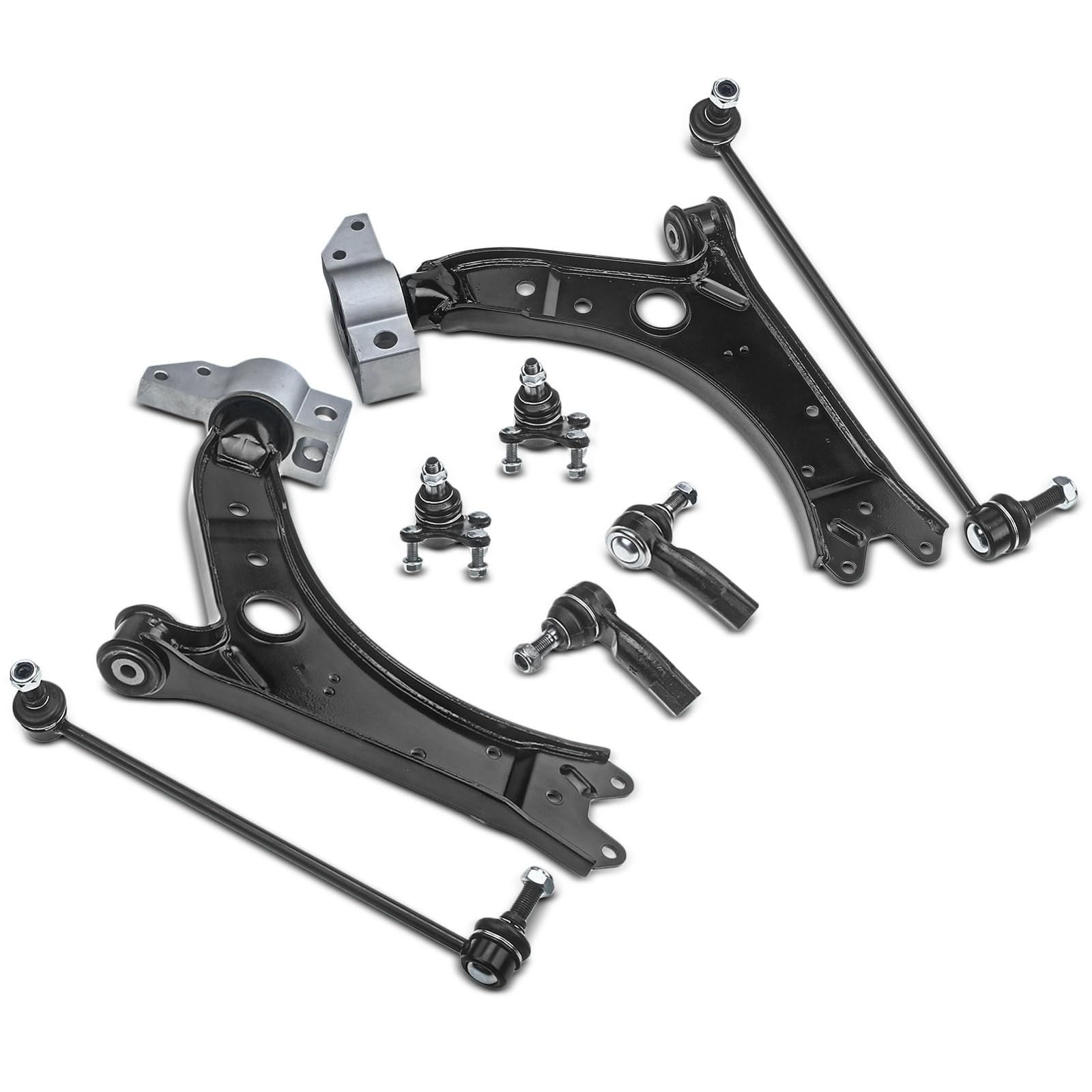 Frankberg 8x Set di bracciali Fondo anteriore Compatibile con A3 8P1 A3 Sportback 8PA Golf Plus 521 5M1 Van 521 Golf V 1K1 Golf VI 5K1 J.e.t.t.a III 1K2 Replace# 1K0407151AA