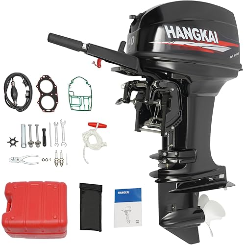 2 Stroke 40HP Outboard Motor, 703CC Long Shaft Water Cooling System Outboard Motors with CDI Ignition System Boat Motors for Fisheries, Speedboat, Assisting Aquaculture and Water Transportation