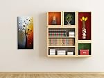 Wieco Art Life Tree Large Floral Oil Paintings on Canvas Wall Art Ready to Hang for Living Room Bedroom Home Decorations Modern 100% Hand Painted Stretched and Framed Grace Abstract Flowers Artwork