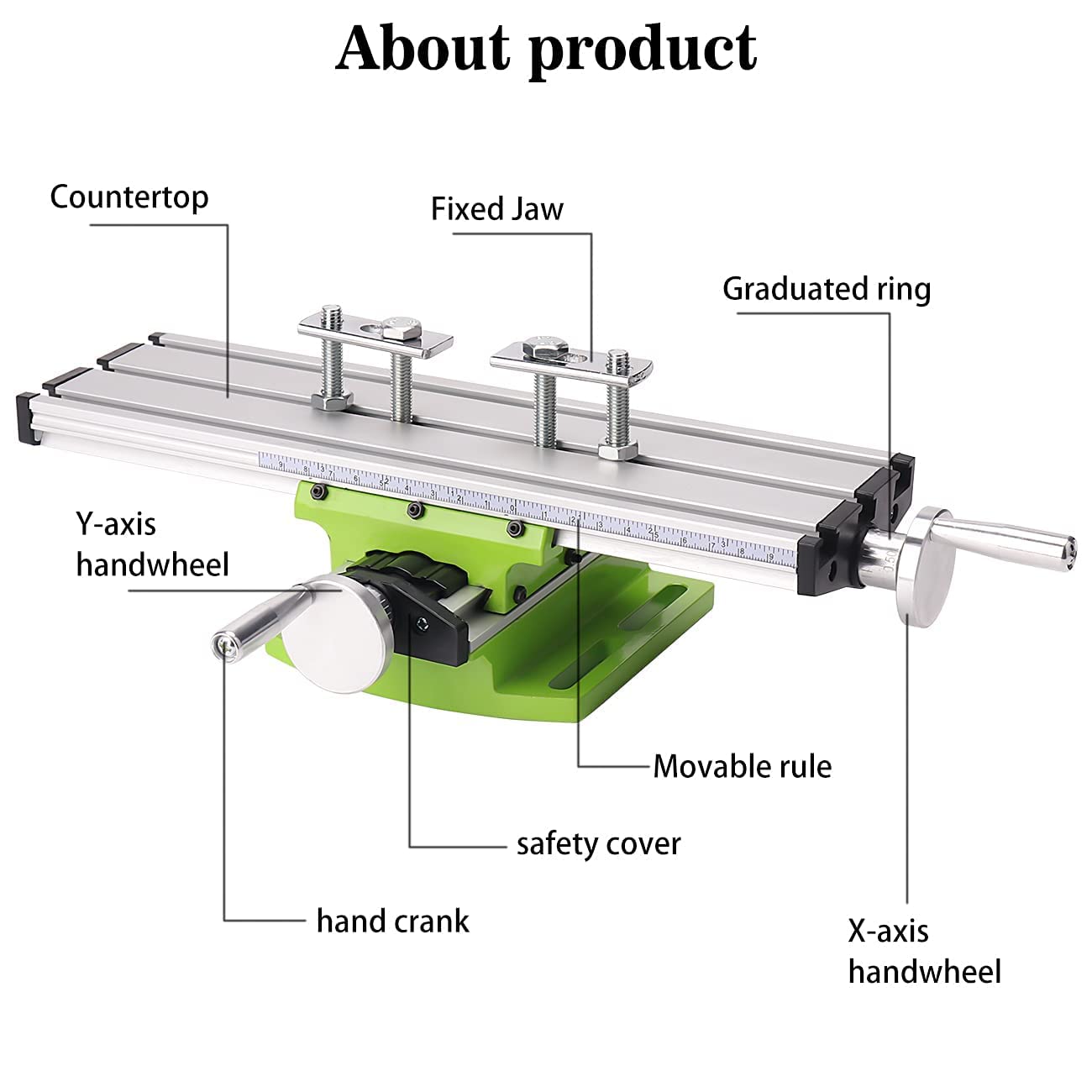 MYSWEETY Compound Slide Table, Multifunction Worktable Milling Working