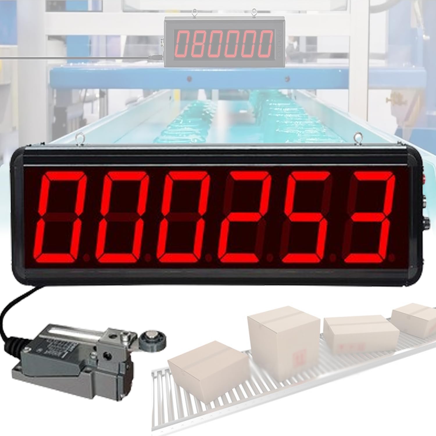 Contatore a induzione a 6 cifre, intervallo di conteggio 0-999999, Controllo Tramite Interruttore, velocità Regolabile su 4 Livelli, Ideale per la Produzione, l'imballaggio e Lo,