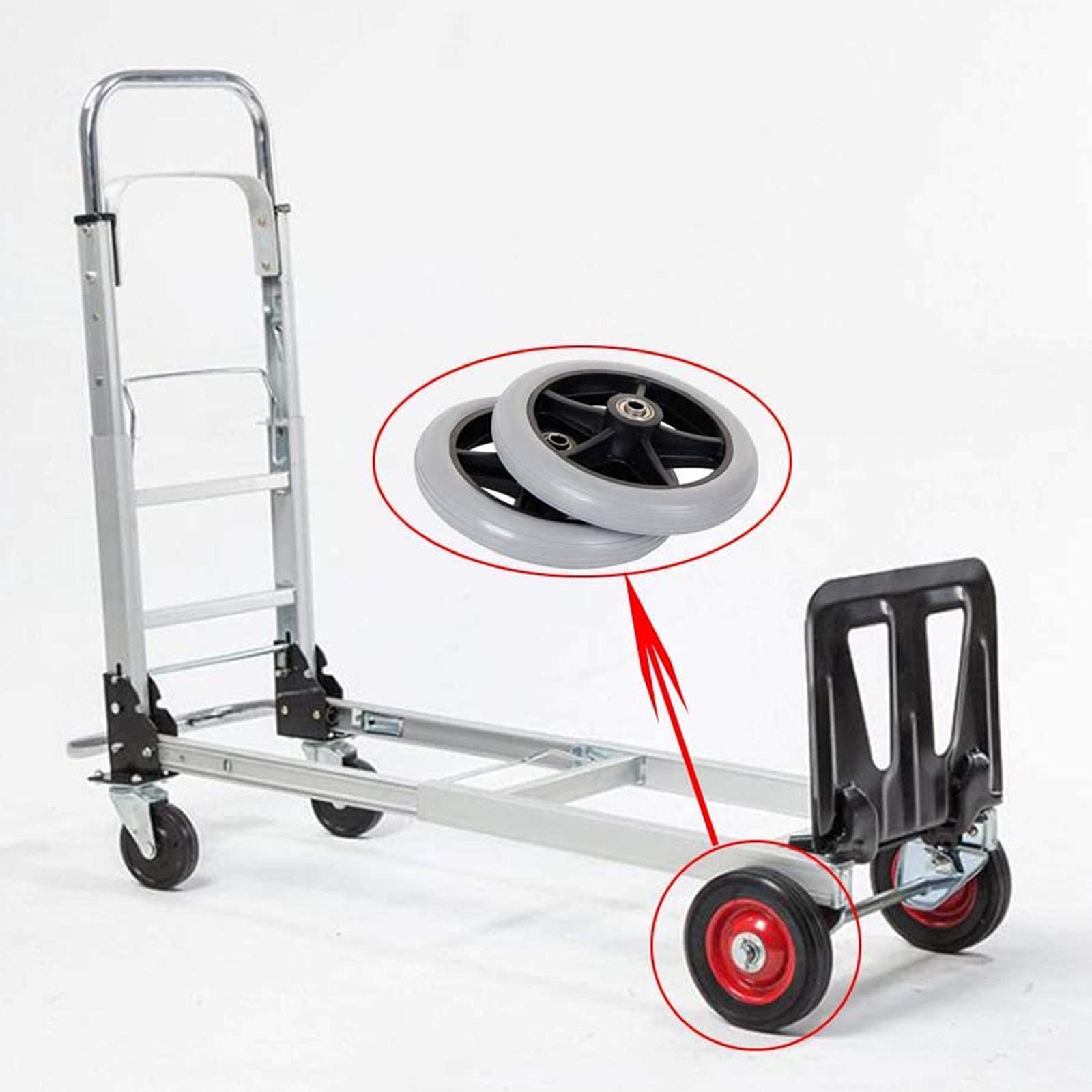 Części Zamienne Do Kół, Lekkie Kółka Z Oponą Poliuretanową 6 Cali 7 Cali 8 Cali Łożysko Kierownicy Przednie Małe Koło Do Wózków/Gray/6Inch(15Cm)