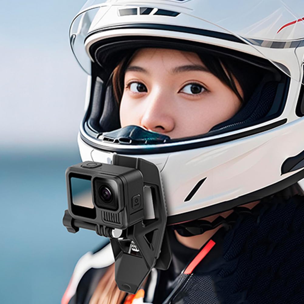Helmhalterung für Action-Kameras, Universal-Kinnriemenclip für Go Pro DJI Osmo Insta 360 X5 X4