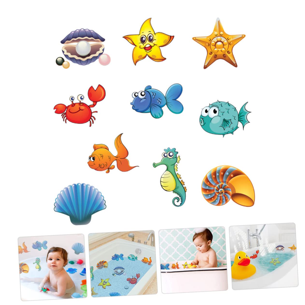 Toyvian 5juegos Pegatinas Antideslizantes para Baño Infantil Decoración De Bañera Animales Divertidos Adhesivos para Seguridad Bañeras y Duchas Fácil Instalación y Fuerte Adhesión
