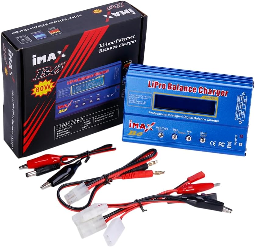 IMAX B6 80W 6A Battery Charger Lipo NiMh Li-ion Ni-Cd Digital RC Battery Balance Charger Lipo Charger Discharger For RC Aircraft (Standard)