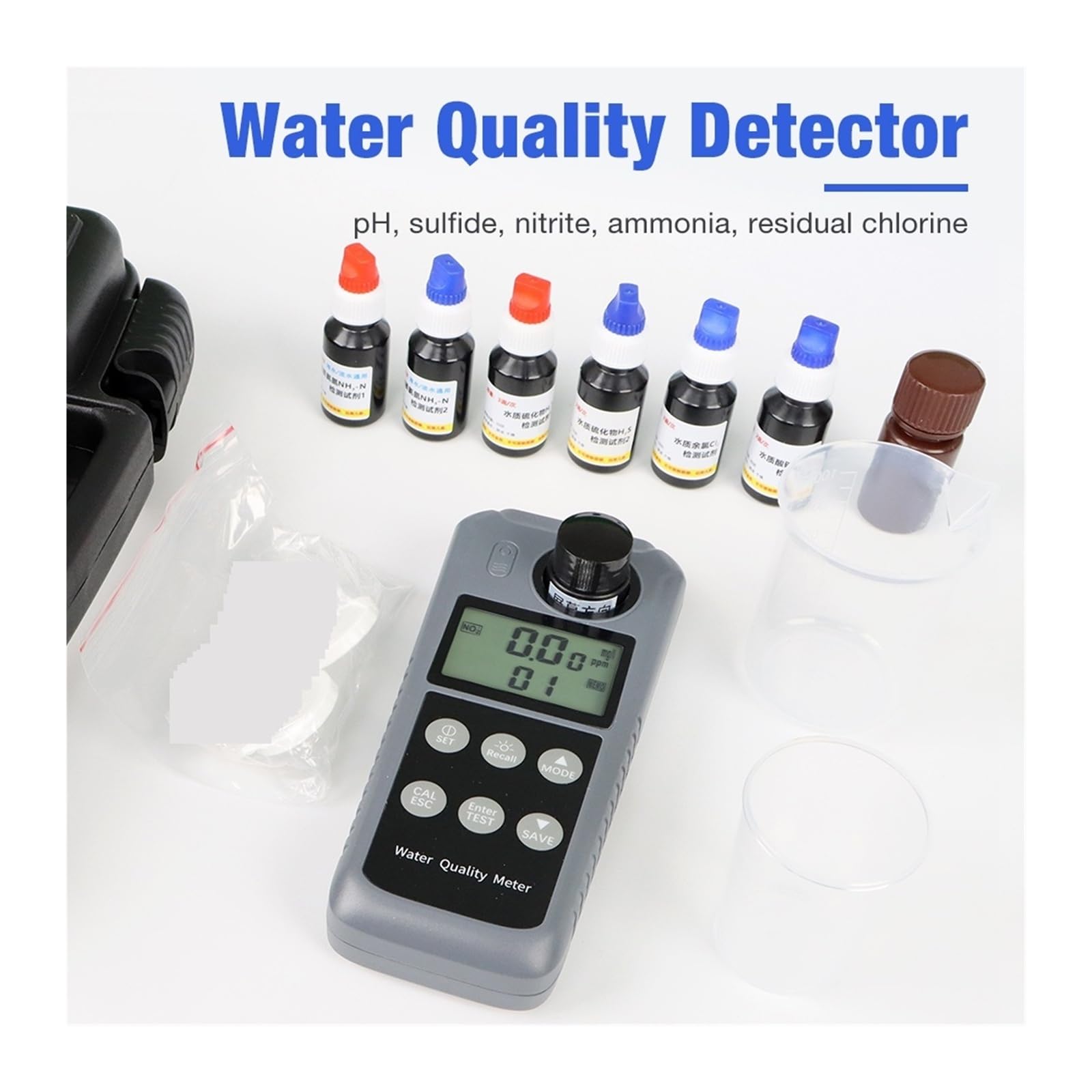 Medidor de calidad del agua, prueba de PH/turbidez/cloro/nitrito for aguas residuales industriales de acuicultura para la industria del vino vegetal