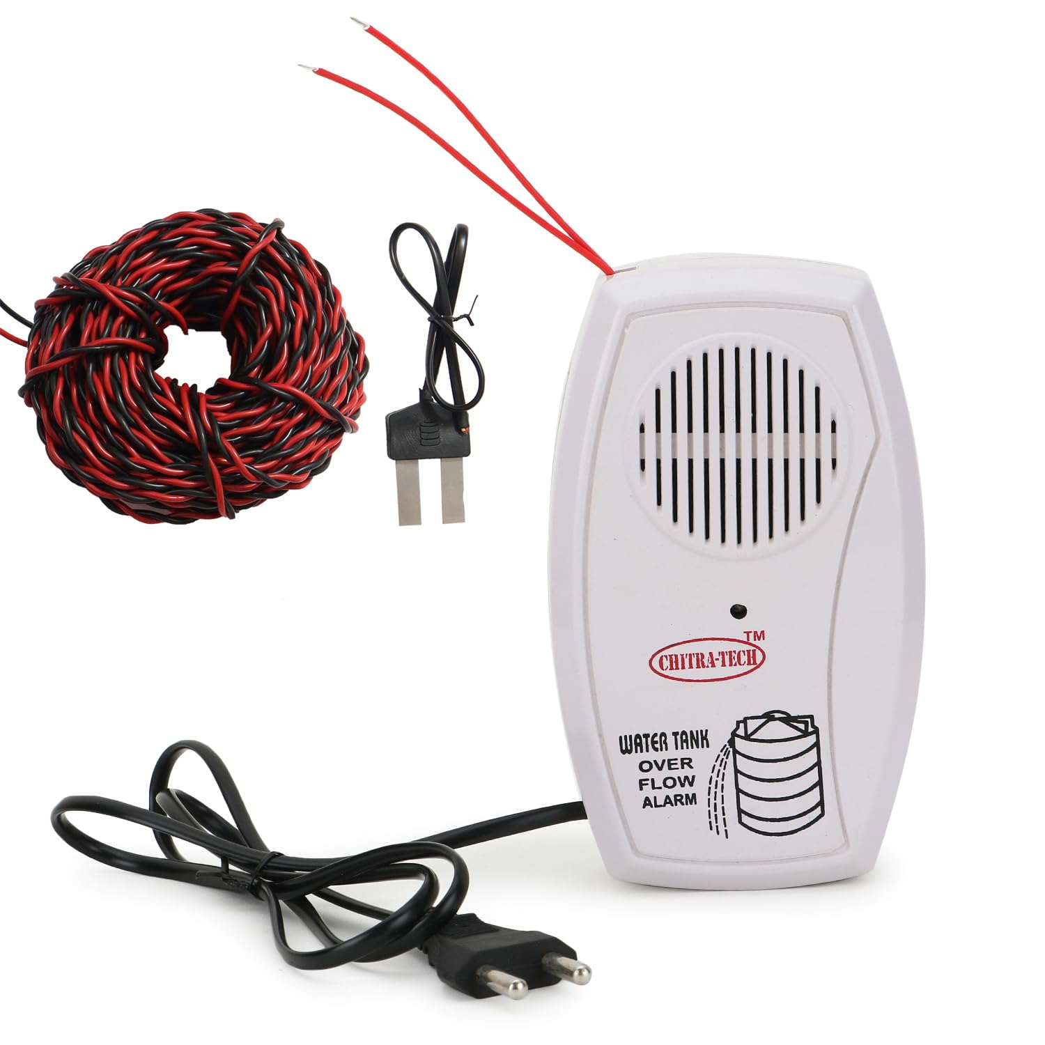 Water Tank Overflow Alarm, in Both Hindi and English Language, Works with AC220-240V, Heavy Brass Parts,, Loud and Sweet Sound, with Water Sensor and 15 Meter Connecting Wire (B0D9BTYFWK) Amazon Price History, Amazon Price Tracker