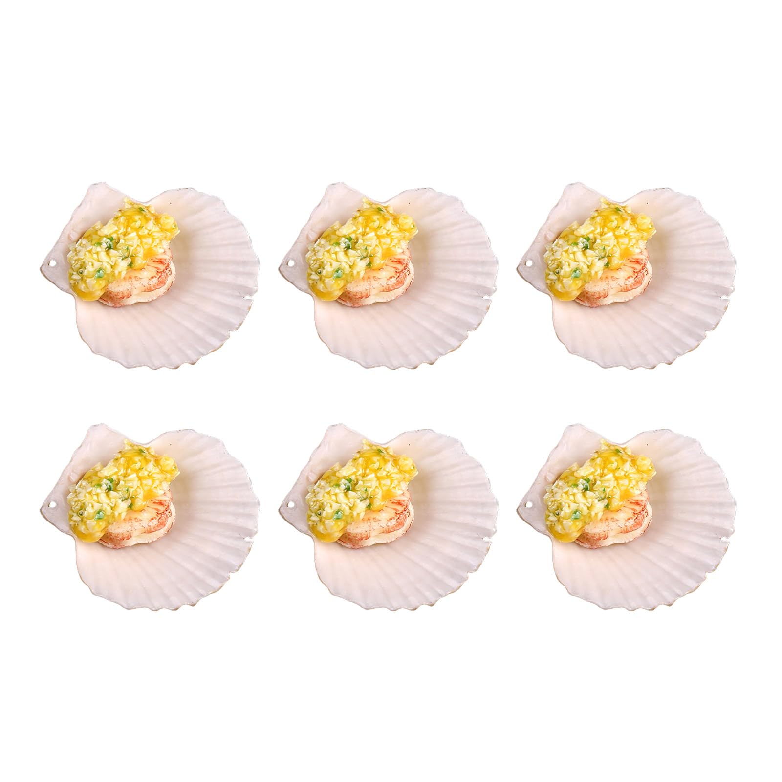 Xjdzineq Artificial Grilled Oysters Model Simulation Grilled Scallops Model Realistic Roasted Oysters Fake Seafood Display Props Photography Accessories