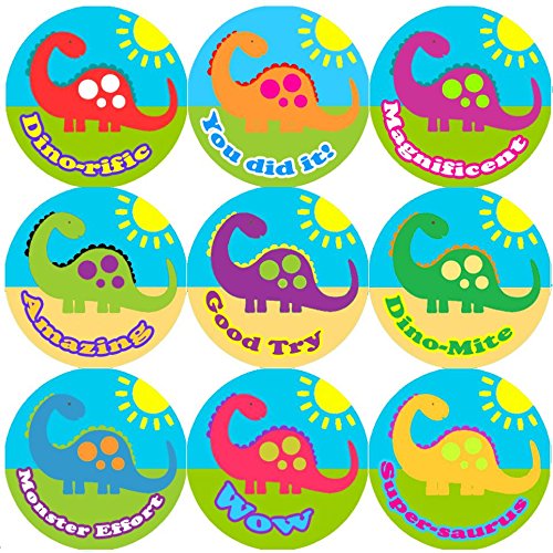 Sticker Stocker 144 Big Colourful Dinosaur 30Mm School Reward Stickers For Teacher, Parent,