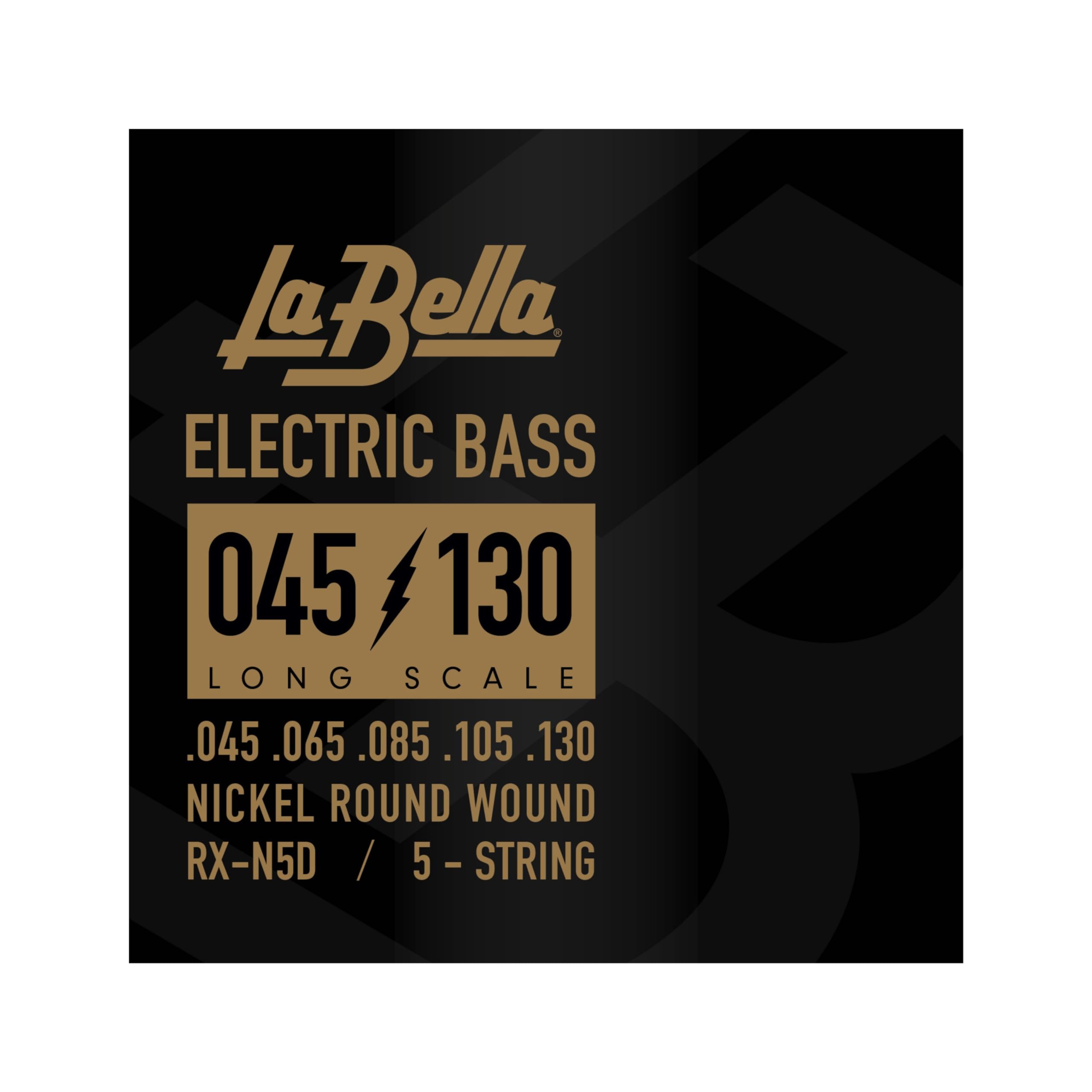 La Bella RX-N5D Long Scale Nickel Round Wound 5-String Electric Bass 45-130