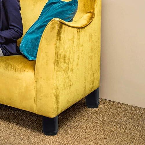 Miniatura 6 de QLLY Patas de metal ajustables de 4 pulgadas, patas cuadradas para muebles de mesa de oficina, juego de 4 (negro)