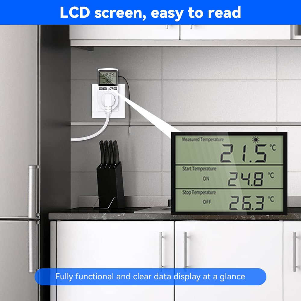 Presa Termostatica Digitale 230V 16A Con Sonda - Timer Per Riscaldamento E Raffreddamento - Foto 12