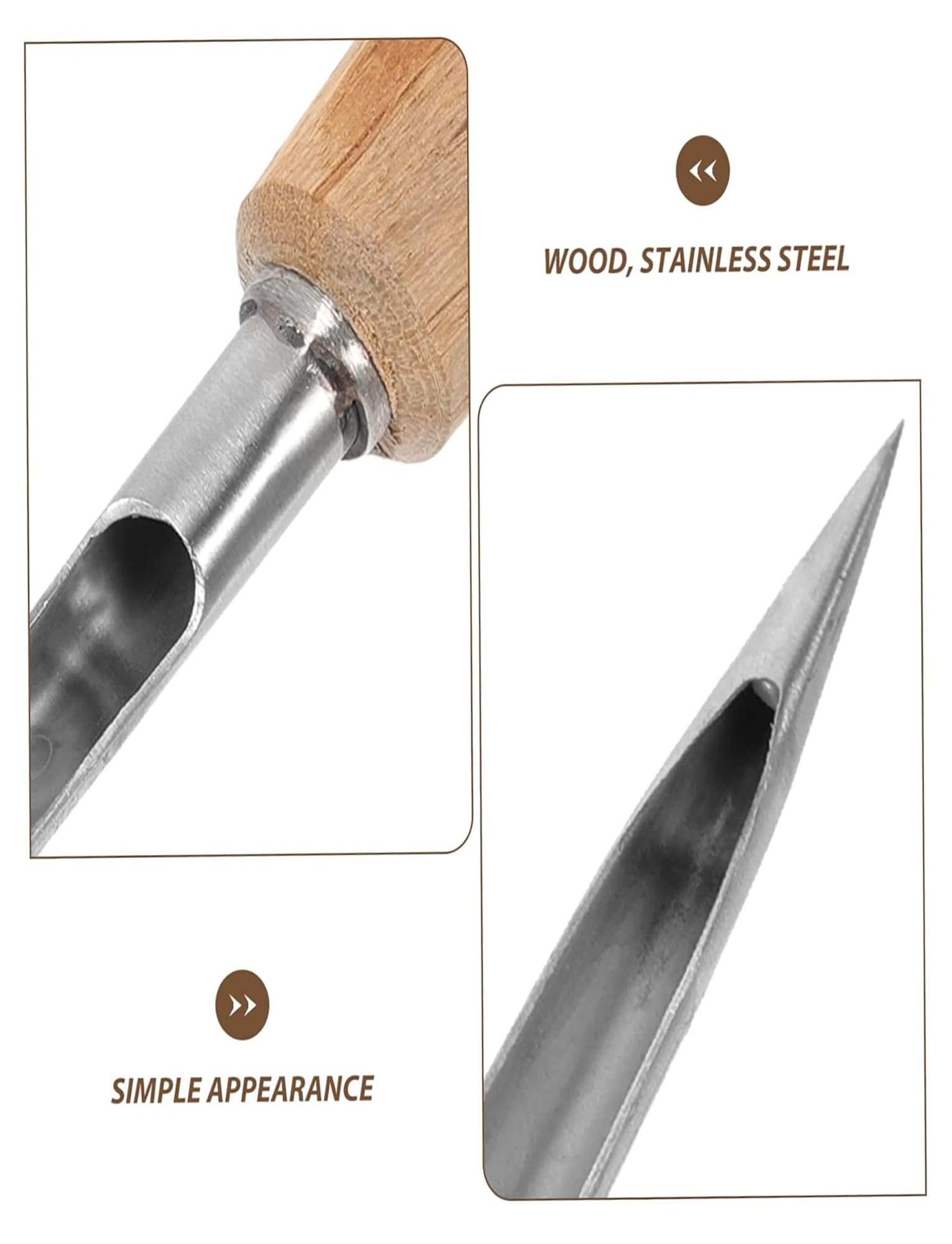 Sondenstab für Bodenprobennehmer, Getreide-, Pulver- und Bodenprobennehmer, Edelstahl und Holz, mehrere Größen (1,4 cm, 60 cm/23,6 Zoll)