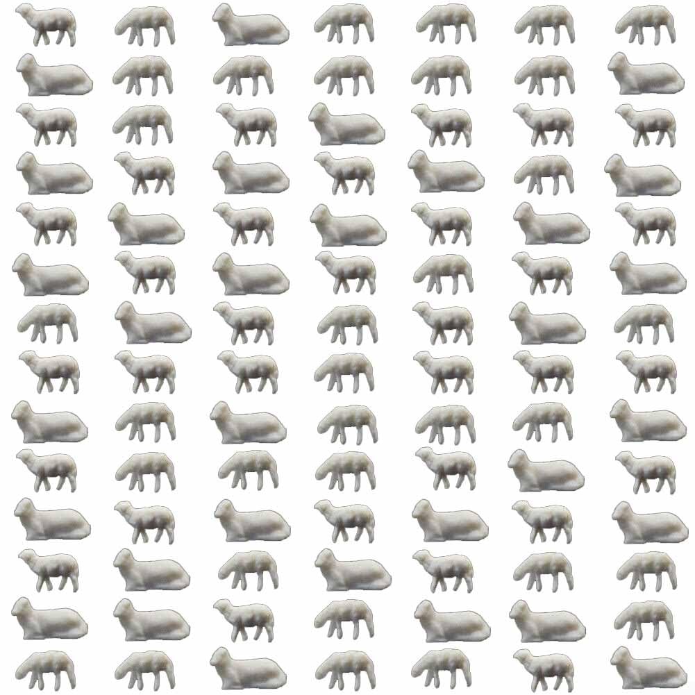 100pcs Sheep Model, Farm Animals Model Railway N Scale 1:150 Sheep Model DIY Landscape