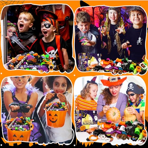 Zunaco 300PCS Halloween Party Favors for Kids, Trick or Treat Gifts Goodie Bag Fillers, Halloween Bulk Fidget Toys Party Supplies for School Classroom Carnival Prizes Treasure Box - image 4