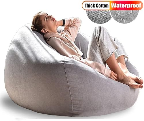 Miniatura 3 de Juego de puf portátil perezoso para sofá, funda gruesa e impermeable de algodón, sin relleno, puf para exteriores, puf, puff puff para sofá, sillón