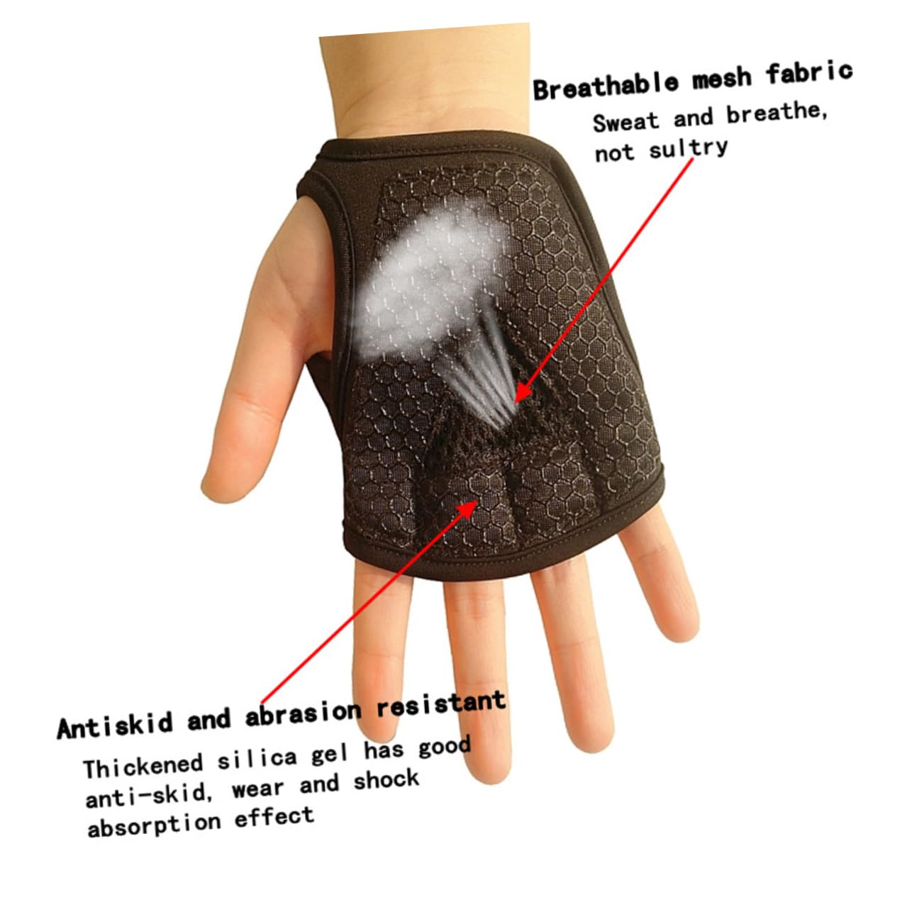 3 pezzi imbottiti con mezzi guanti Wirst Strp Guanti da esercizio con fascia nerneri Guanti con protezione per il palmo Guanti da allenamento Cintura da uomo Fascia da polso antiscivolo Uomo