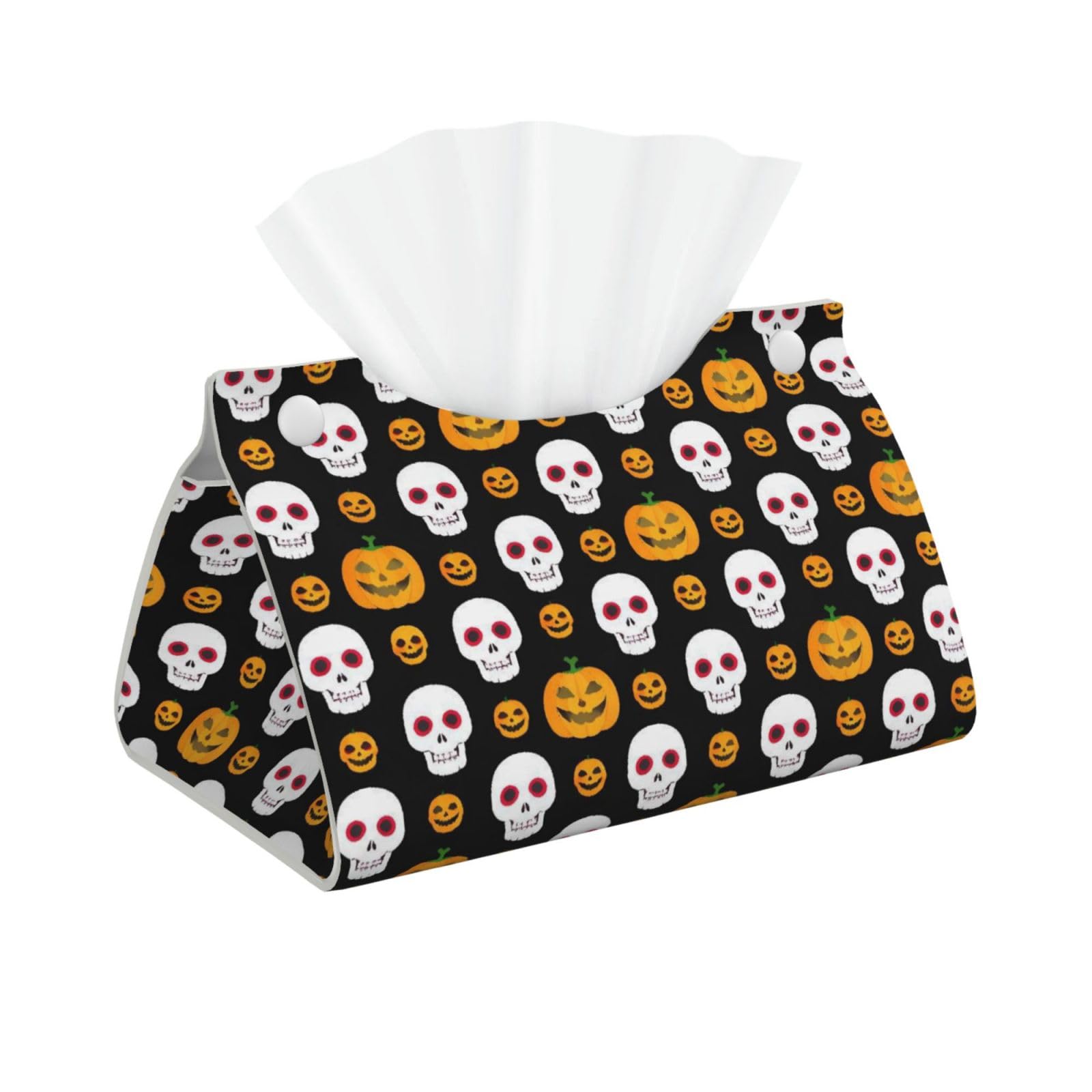 Halloween Skull Pumpkin Long Tissue Box Cover Holder Home Decor Aesthetic 7.87'' x 5.12'' x 0.98''