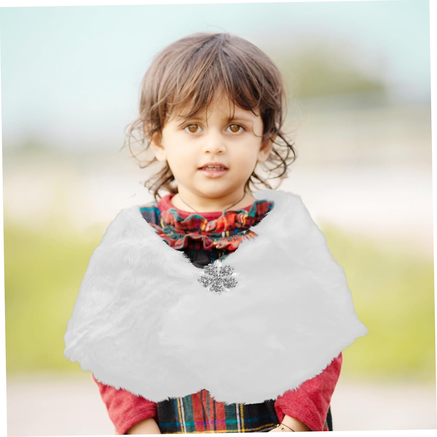 Ipetboom ' Autumn and Winter Thickened Shawl Warm Scarf Scarves Scarf Little Girl Wrap Shawl for Winter False Fur