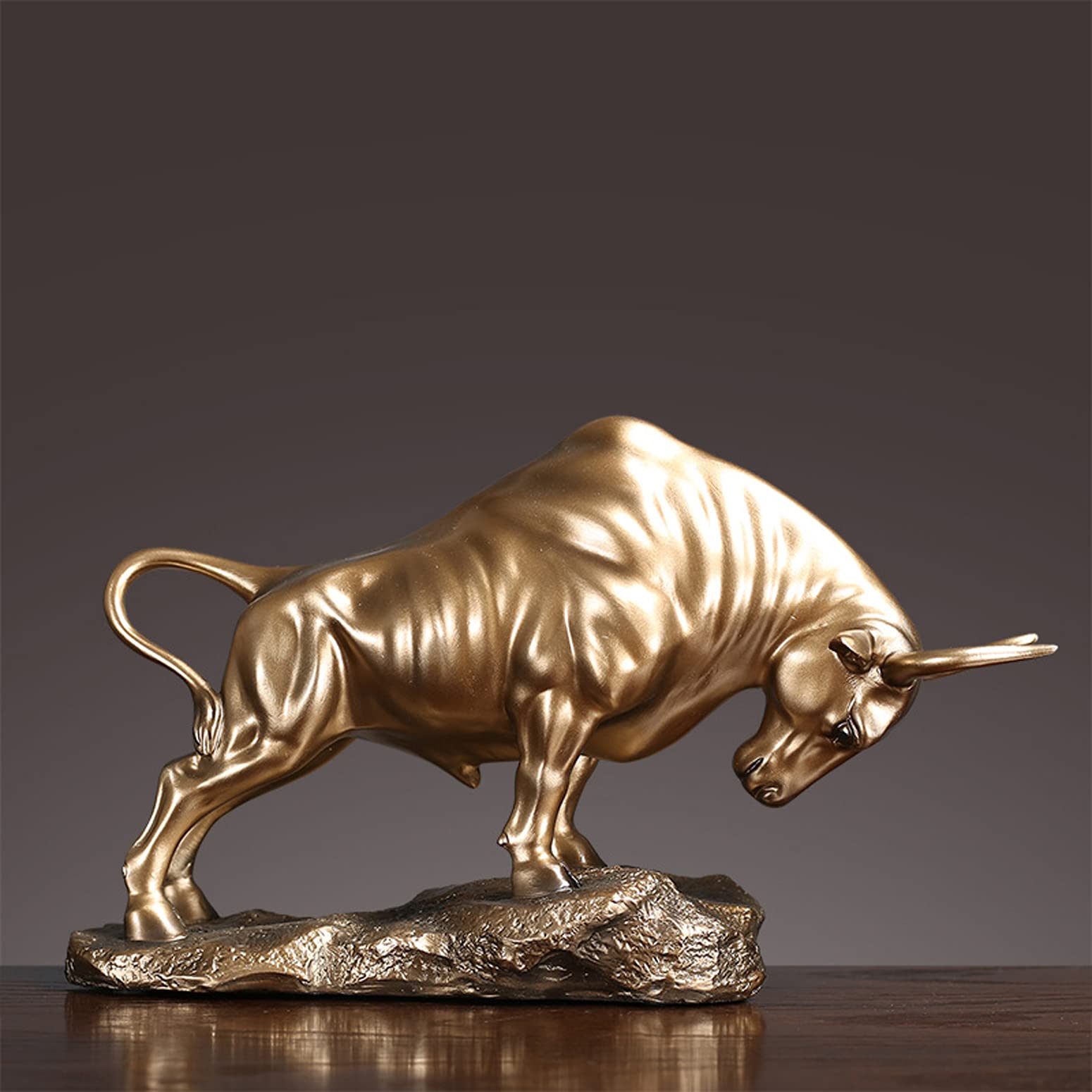 LGYKUMEG Cattle Skulptur Kuh Statue Maskottchen Exquisite Handwerk Ornament Bull Home Büro Dekoration Tier Figur Geschenk, Stier Harz Dekoration Tier Skulptur, Abstrakte Tier Skulptur