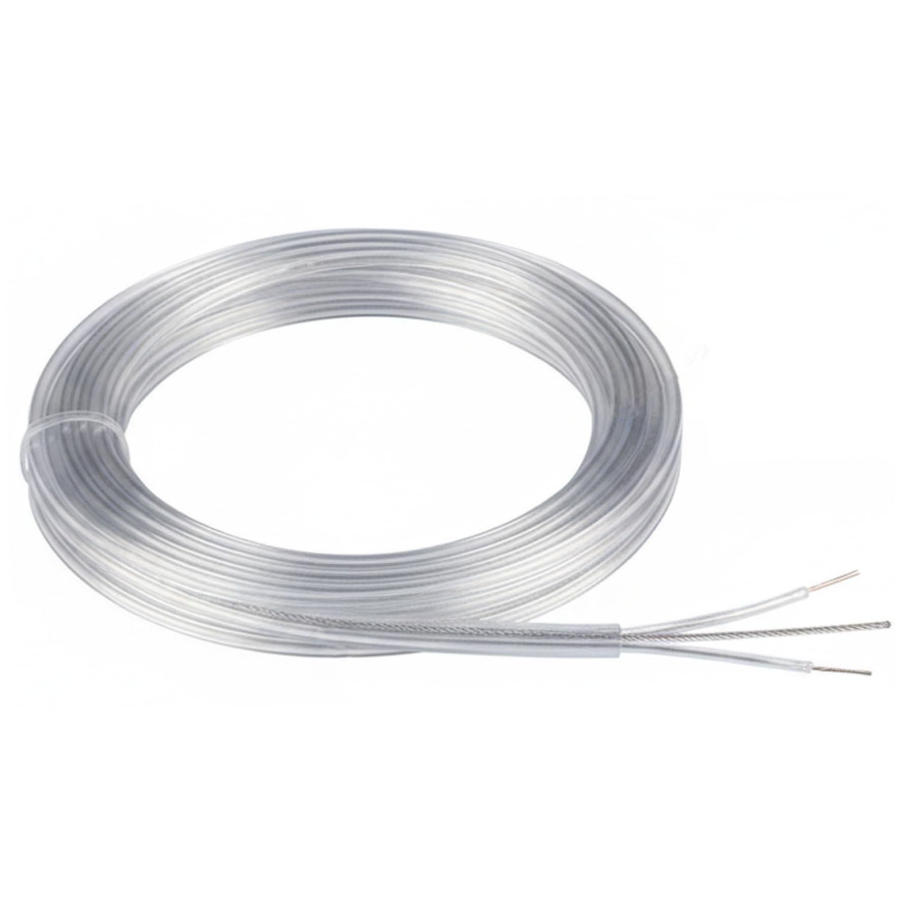 Dagllgew 10M Clear 2 Conductor Lamp Cord With Steel Wire - 0.75Mm² Transparent Electrical Wire For Hanging Lights, 2 Cable For Diy Lighting Projects,