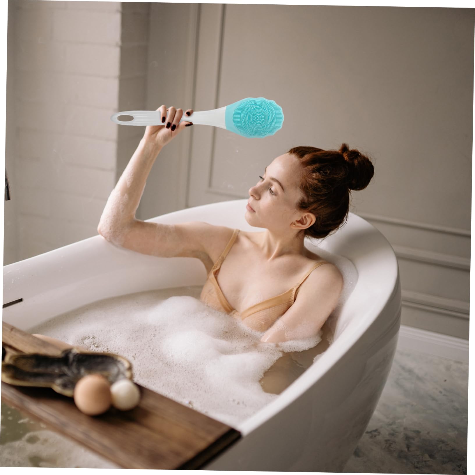 FRCOLOR Cepillo De Eléctrico Masajeador De Espalda Mango Para Baño Cepillo De Baño Depurador Color