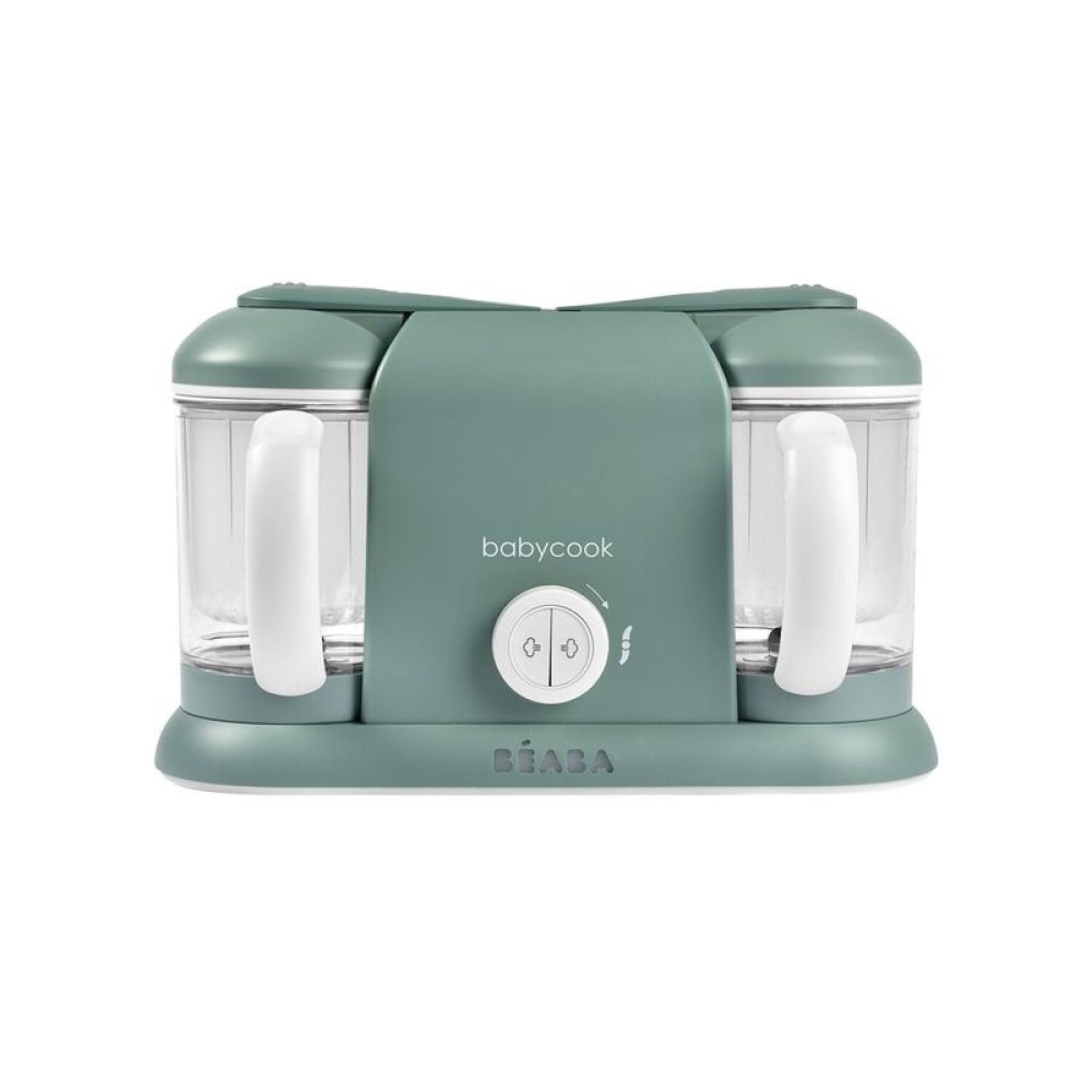 BEABA, Babycook Duo, Robot bébé 4 en 1, Cuiseur, Mixeur, Contenance XXL 2200 ml - Eucalyptus