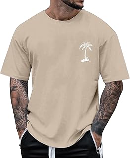Camiseta para hombre, cuello redondo, manga corta, ligera, de manga corta, camiseta de ocio, elegante, ropa de calle, cami...