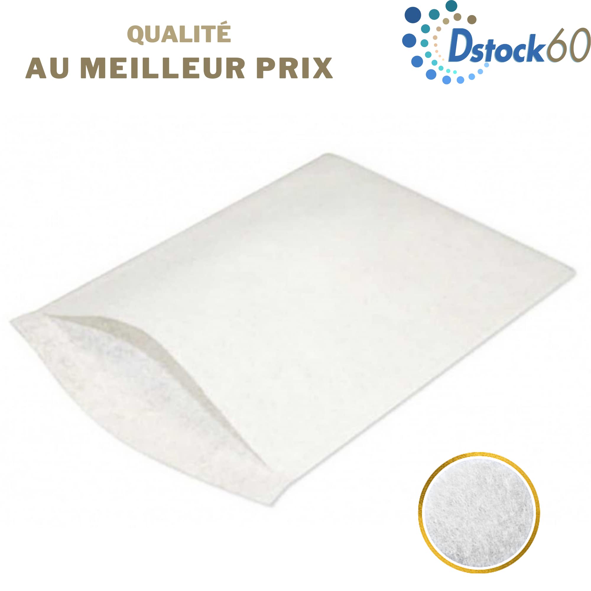 DSTOCK60-1000 gants de toilette lisses - Usage unique - 150 x 210 mm - Résistants, absorbants, ultra doux