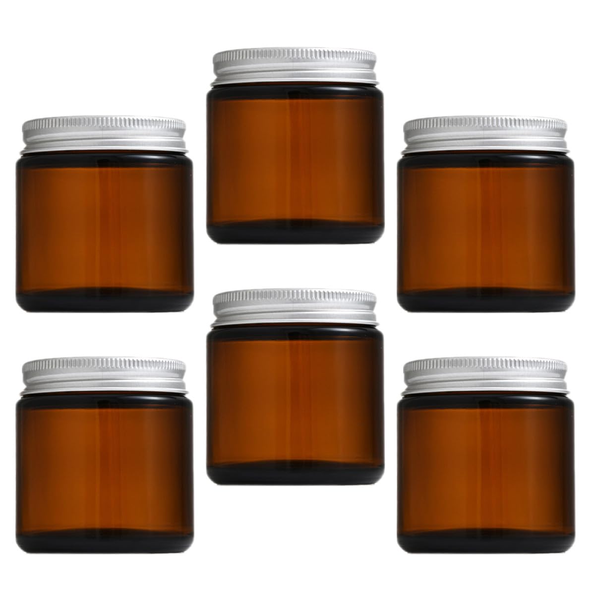 Abaodam Set da 6 Barattoli per Candele in Vetro Marrone da 120g con Coperchi, Contenitori Riempibili per Creazione di Candele e Lavori Artigianali
