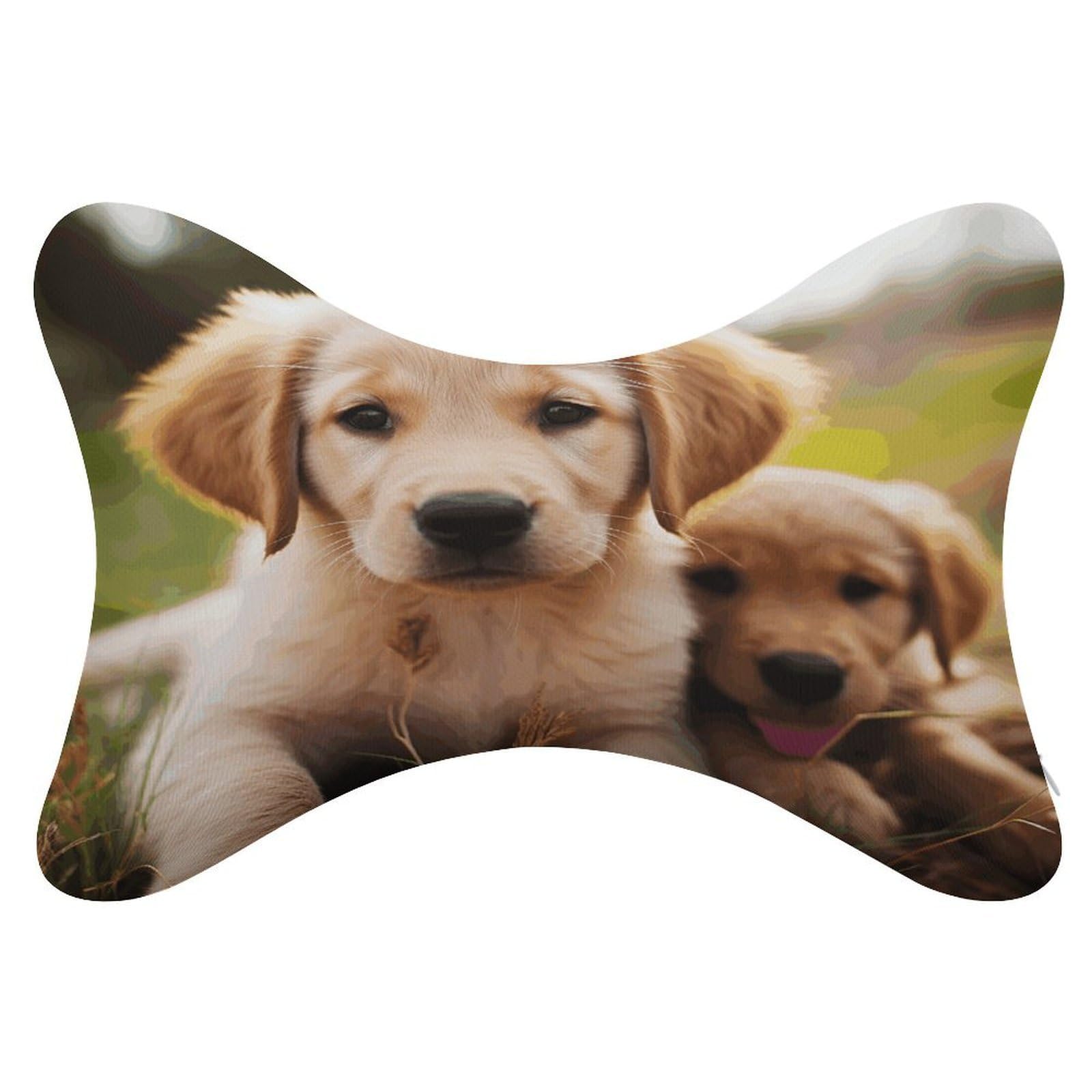 VstaDank - 2 Pack Dog Car Neck Pillow for Puppies, Ergonomic Removable Bone Shaped Soft Car Headrest Pillows for Office, Airplane, Most