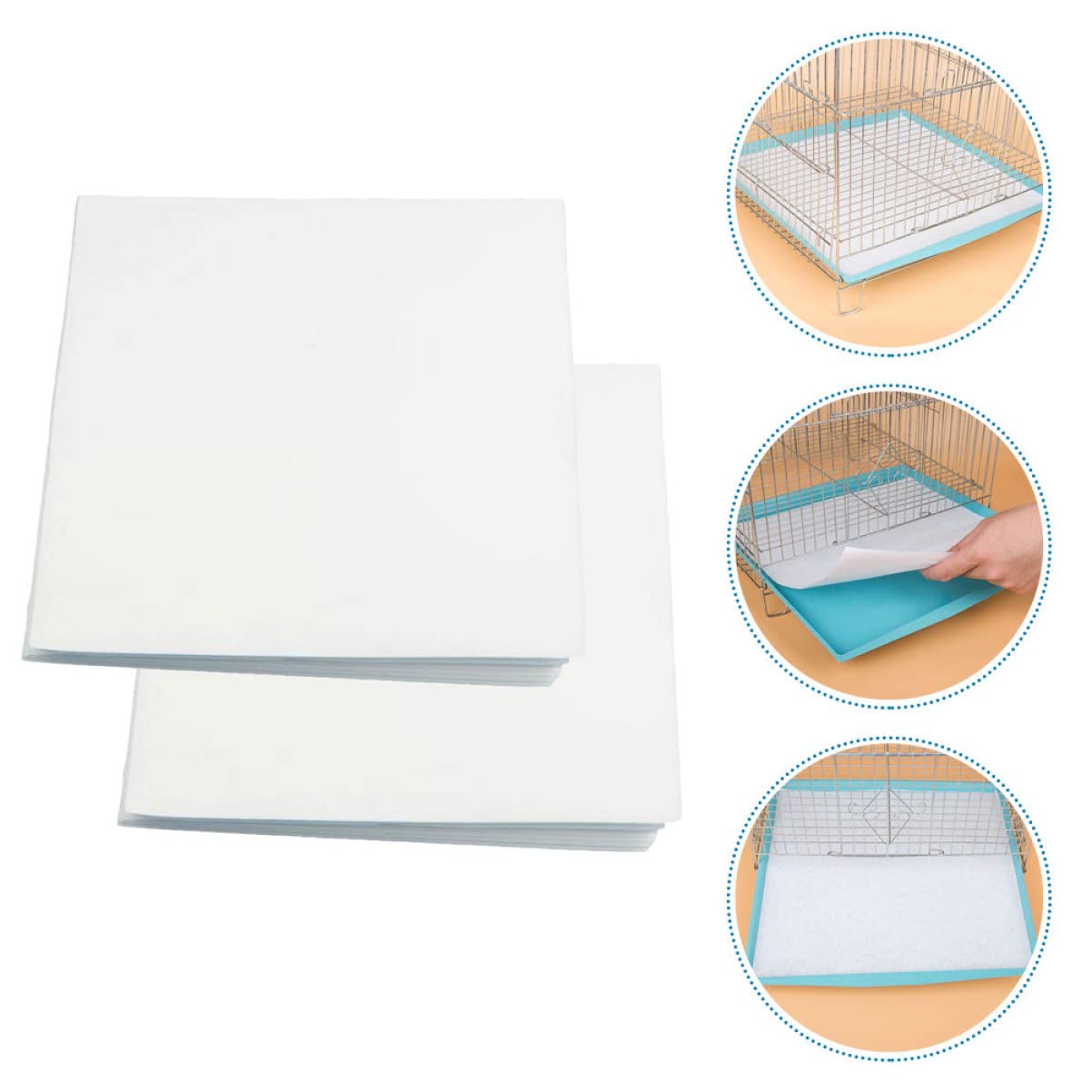 Angoily Tapis De Cage pour Perroquets 300 Pièces en Papier Réutilisable Épais pour Cage À Oiseaux Accessoires pour Perroquets Et Perruches