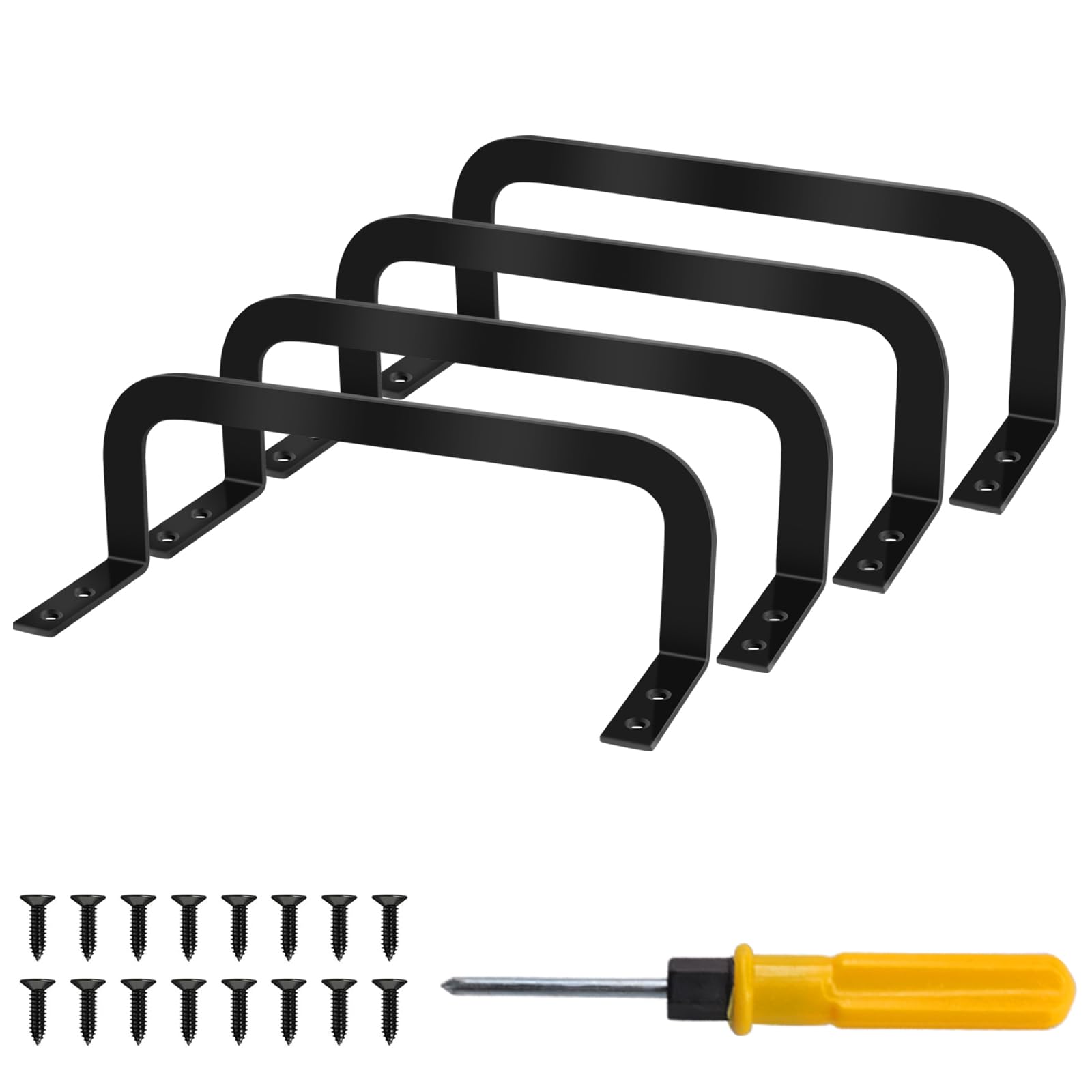 Zhuatek 4 Pcs Mattress Retainer Bars - Metal Slide Stoppers for Adjustable Beds Keep Mattress in Place, Black, 26