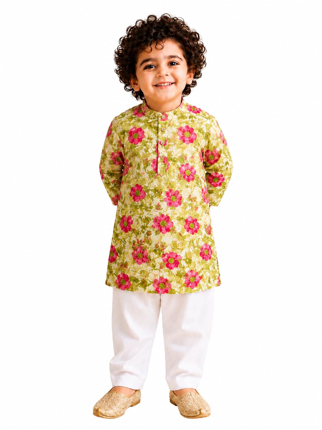 A.T.U.N. (ALL THINGS UBER NICE) Boys 100% Cotton Kurta Pyjama Set | Traditional Ethnic Wear Outfit for Kids | Soft Breathable Printed Kurta with Comfortable Pyjama | Festive Celebration Clothing Set
