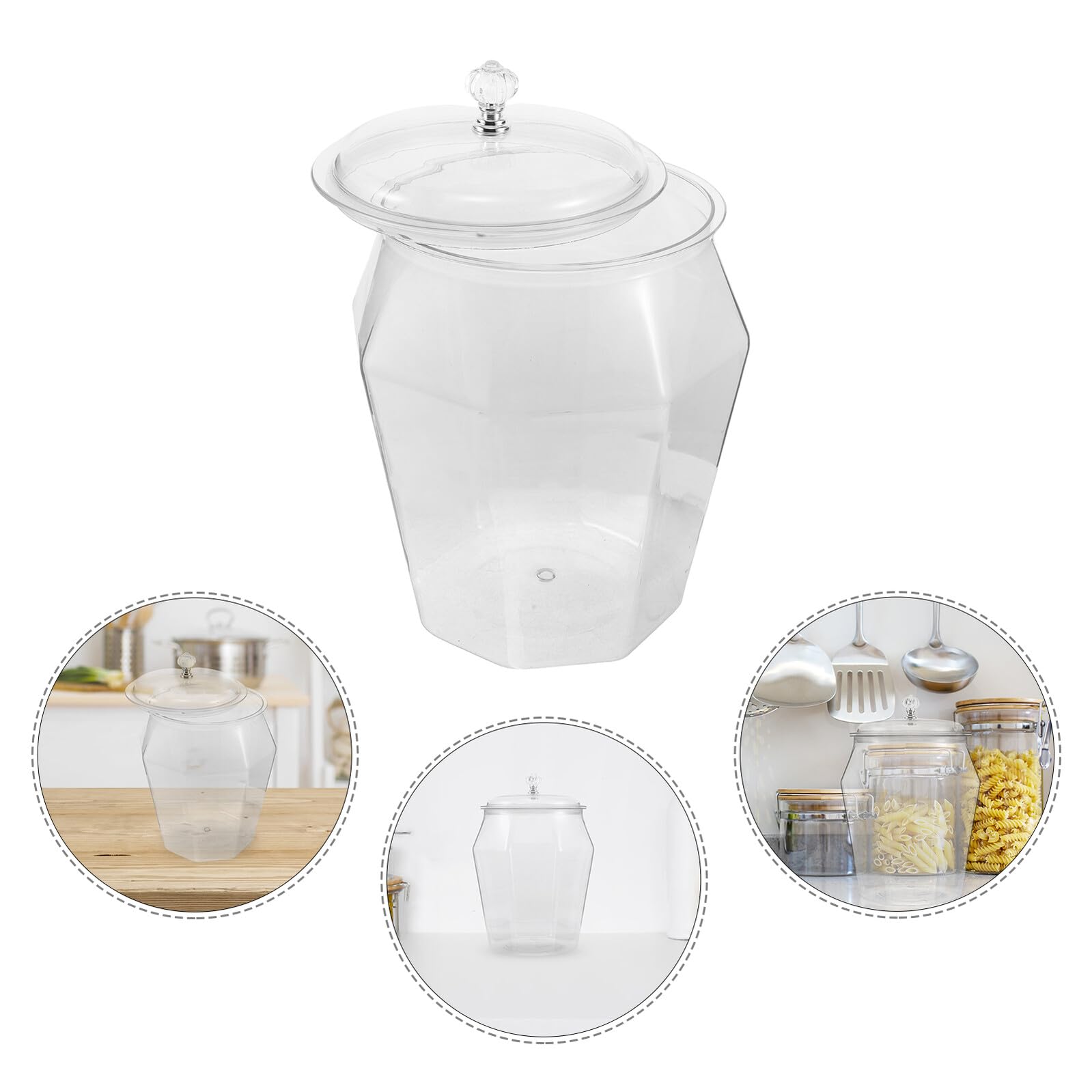 ERINGOGO Recipiente Hermético Cocina Transparente Tarro Plástico con Tapa Sellada para Almacenaje de Harina Arroz y Cereales Contenedor Organizador para Alimentos Secos