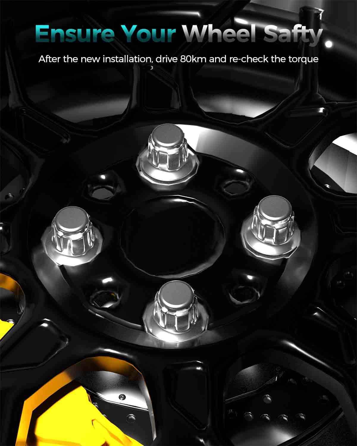 Set di dadi di bloccaggio M12x1.5 OEM Mag Washer Style Factory Nero Lug Nut Wheel Locks per Toyota Jaguar Lexus Mitsubishi