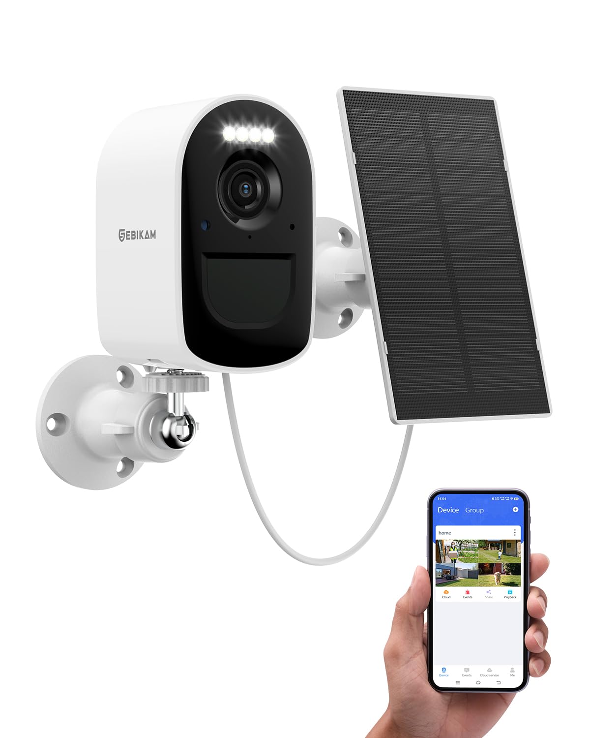 Wireless Solar Security Camera, 2K/4MP, 5GHz &amp; 2.4GHz WiFi