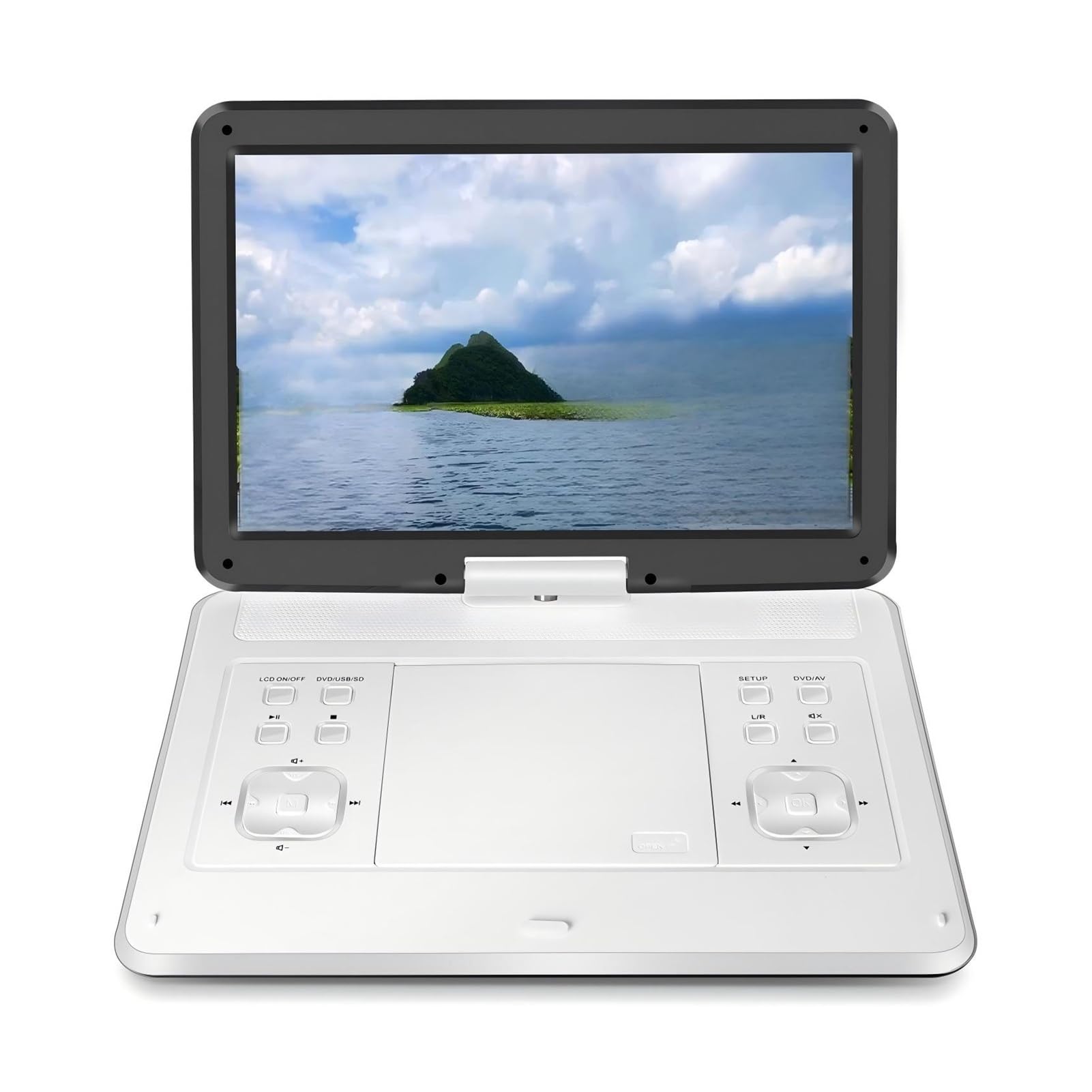 Lettore DVD portatile, Schermo ruotabile HD Lettore CD DVD da 14,1 pollici Gioco super sottile Batteria incorporata Macchina video portatile alta risoluzione