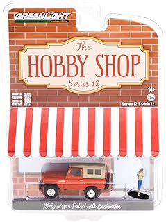 1975 Patrol Orange with Tan Top and Backpacker Figurine The Hobby Shop Series 12 1/64 Diecast Model Car by Greenlight 97120 A