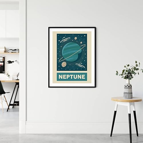 Miniatura 5 de Juego de 9 impresiones artísticas de pared retro del sistema solar planeta, decoración del espacio exterior para habitación de niños, póster