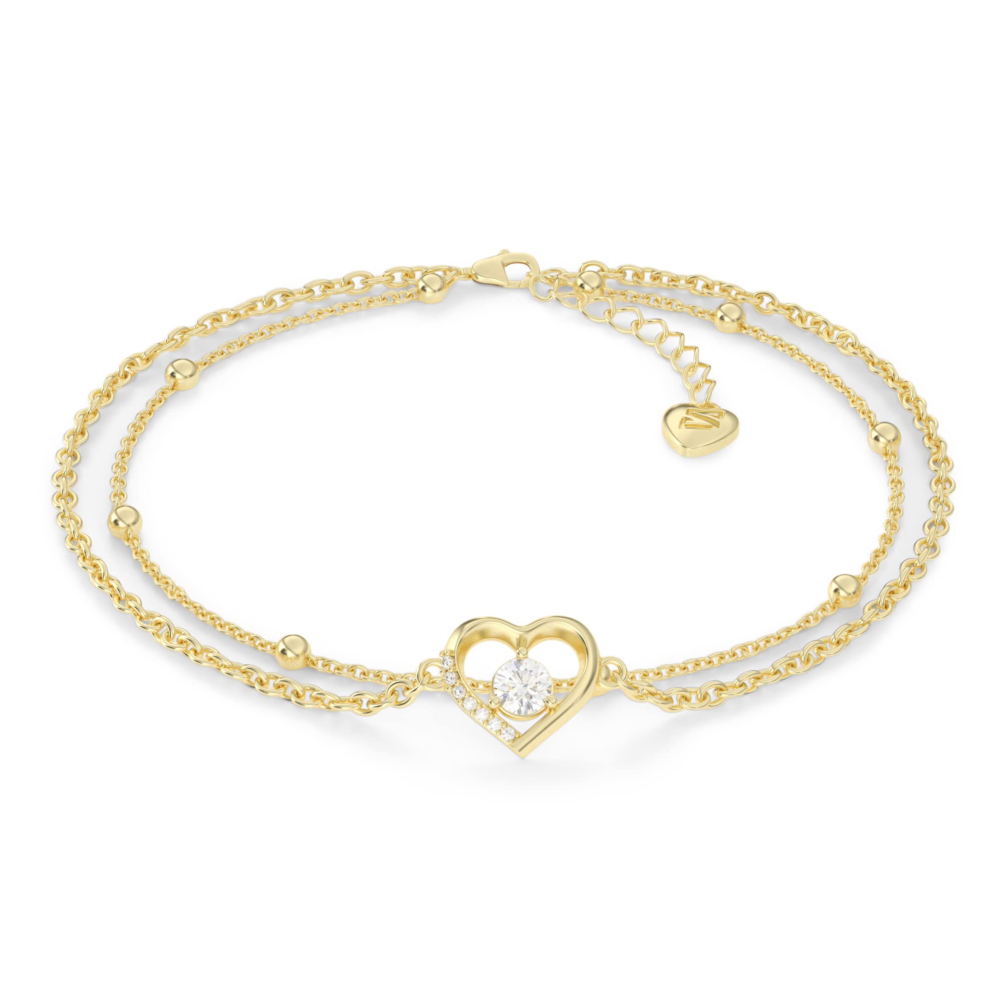 SERASAR | Bracelet de Cheville Premium Femme | Acier chirurgical 316L | Plaqué or Véritable 18 Carats | Longueur Réglable | Quatre Couleurs | Boîte à Bijoux Incluse