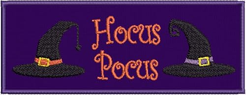 Hocus Pocus 4" Embroidered Patch Iron-On/Sew-On Funny Halloween Humor Decorative Applique Vest Jacket Jeans Clothing Costume Custom Name Badge