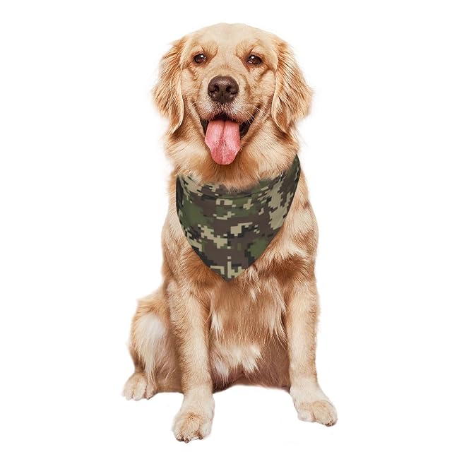 Foto 8 de 8 de Pañuelo de camuflaje verde para perros medianos y grandes
